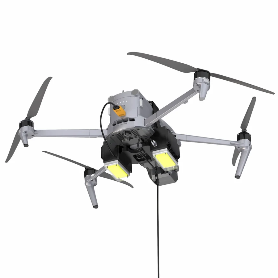 industrial UAV tethered power and lighting solution