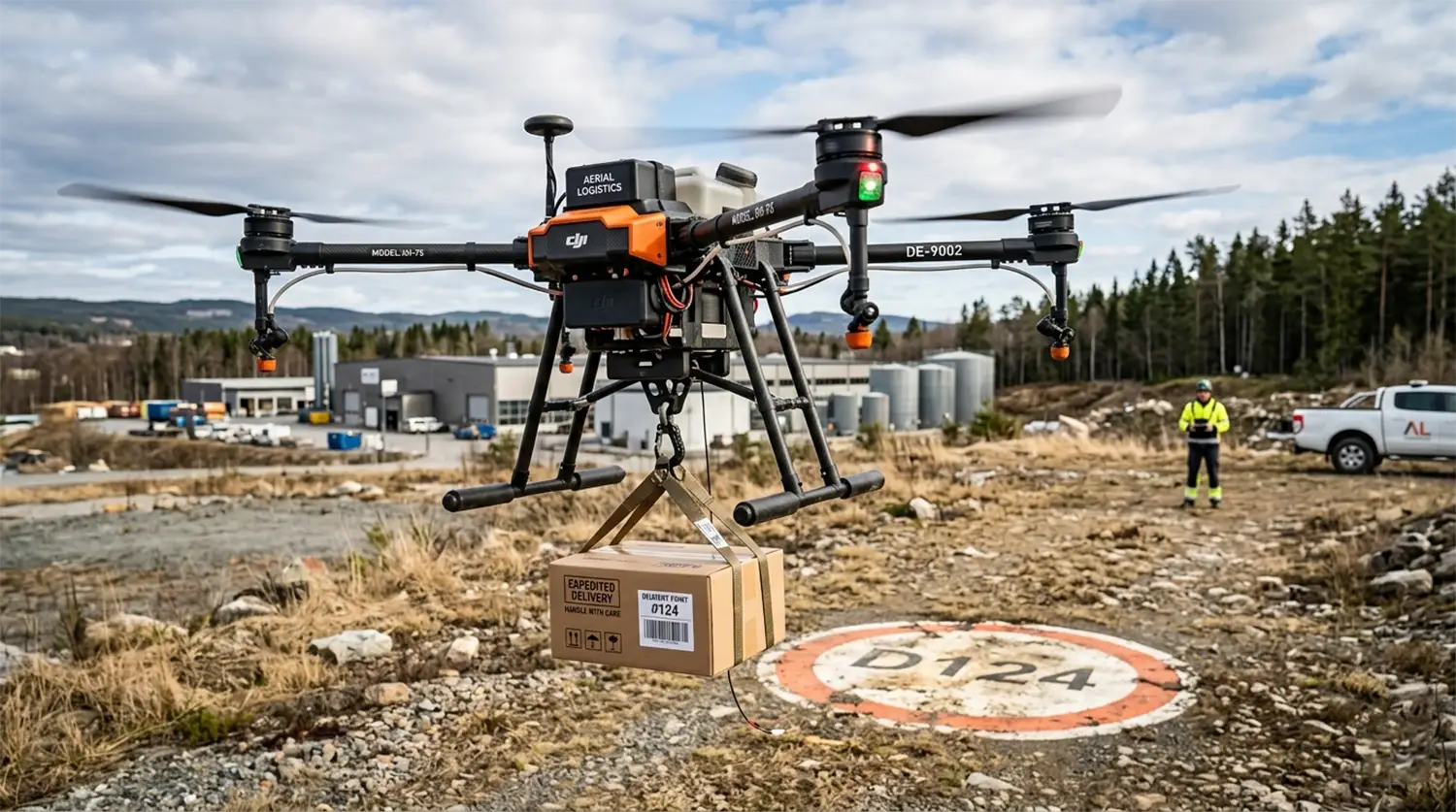 UAV payload drop system mounted on drone for delivery