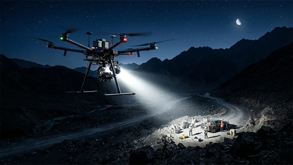 drone lighting systems night operation UAV spotlight