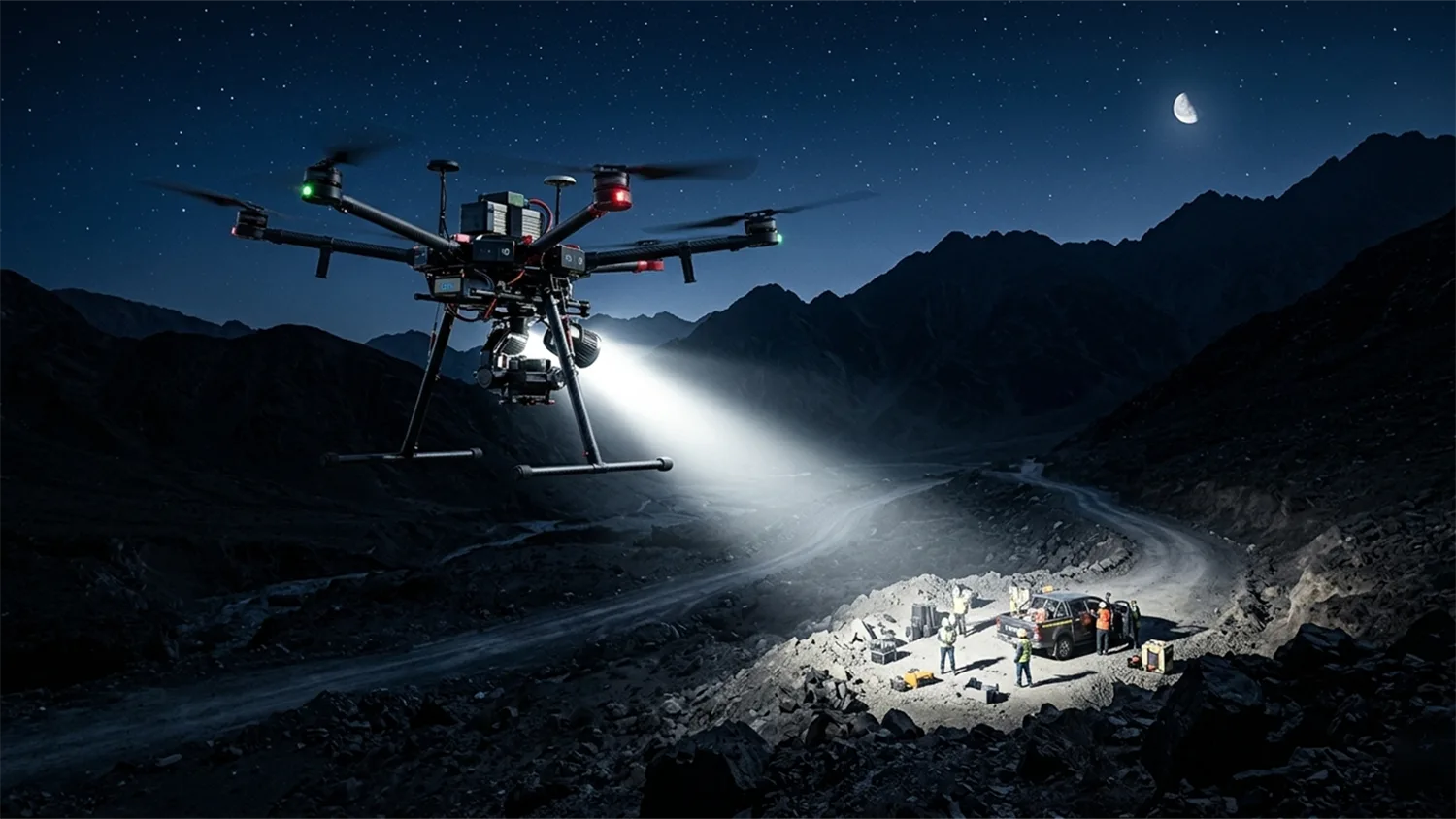 drone lighting systems night operation UAV spotlight